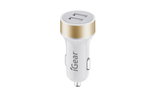 Charger Auto 2USB 2.4A White/Gold