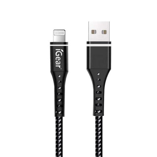 Cable Chge/Sync Braided H/D iPhone Black
