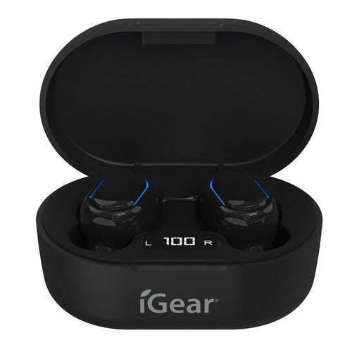 Earbuds Wireless with Smart Chge Case Black