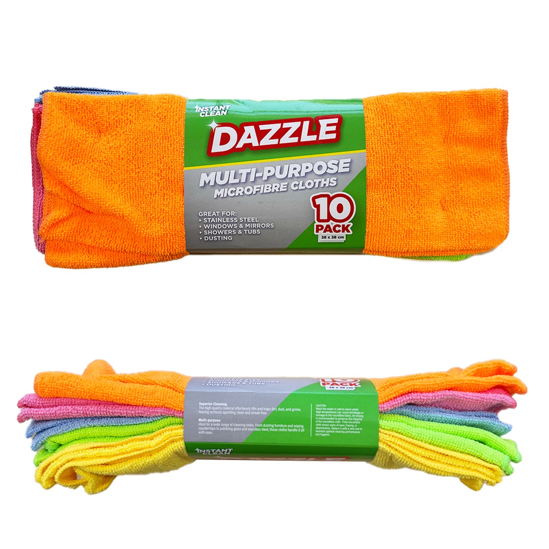Wipes Microfibre Pack 10 38 x 38cm product photo - Price Busters Variety