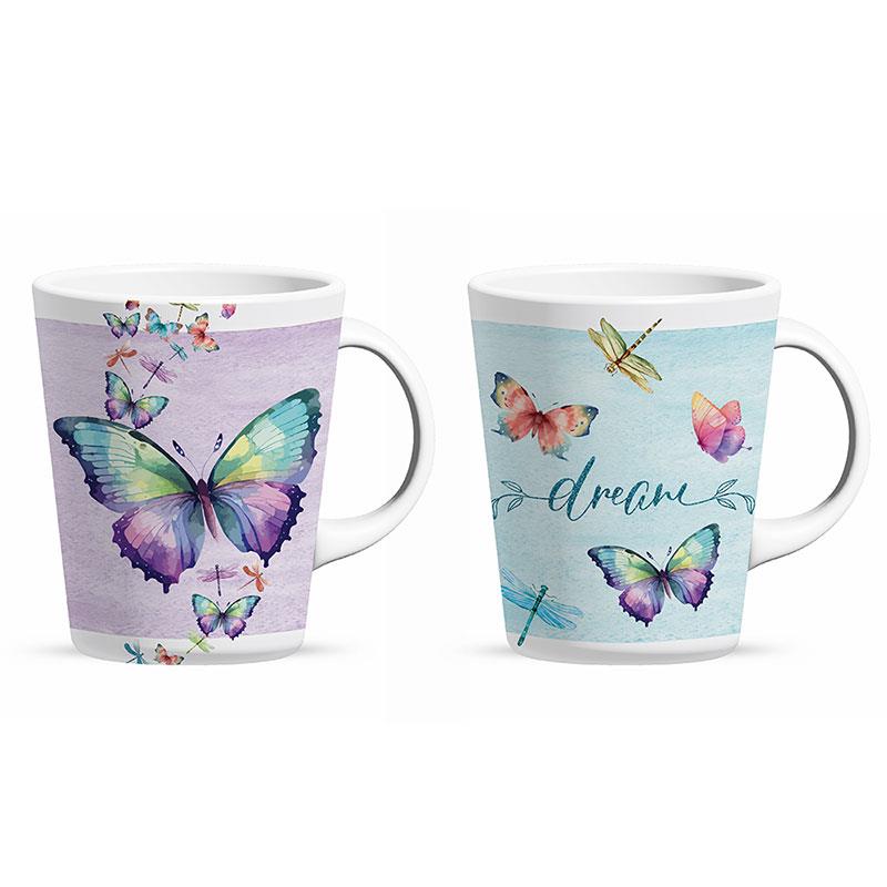 Latte Mugw/Butterfly & D'FlyDesign2 Assorted