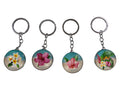 Glass Dome Frangipani Keyring 4 ass