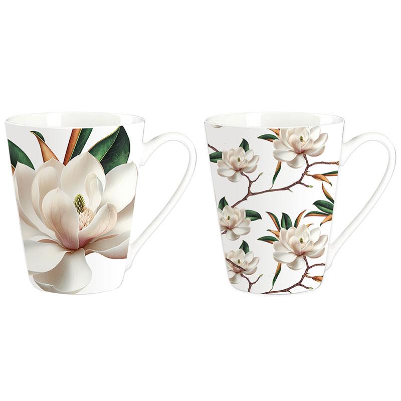 Mug with Magnolia Design 2 Assorted