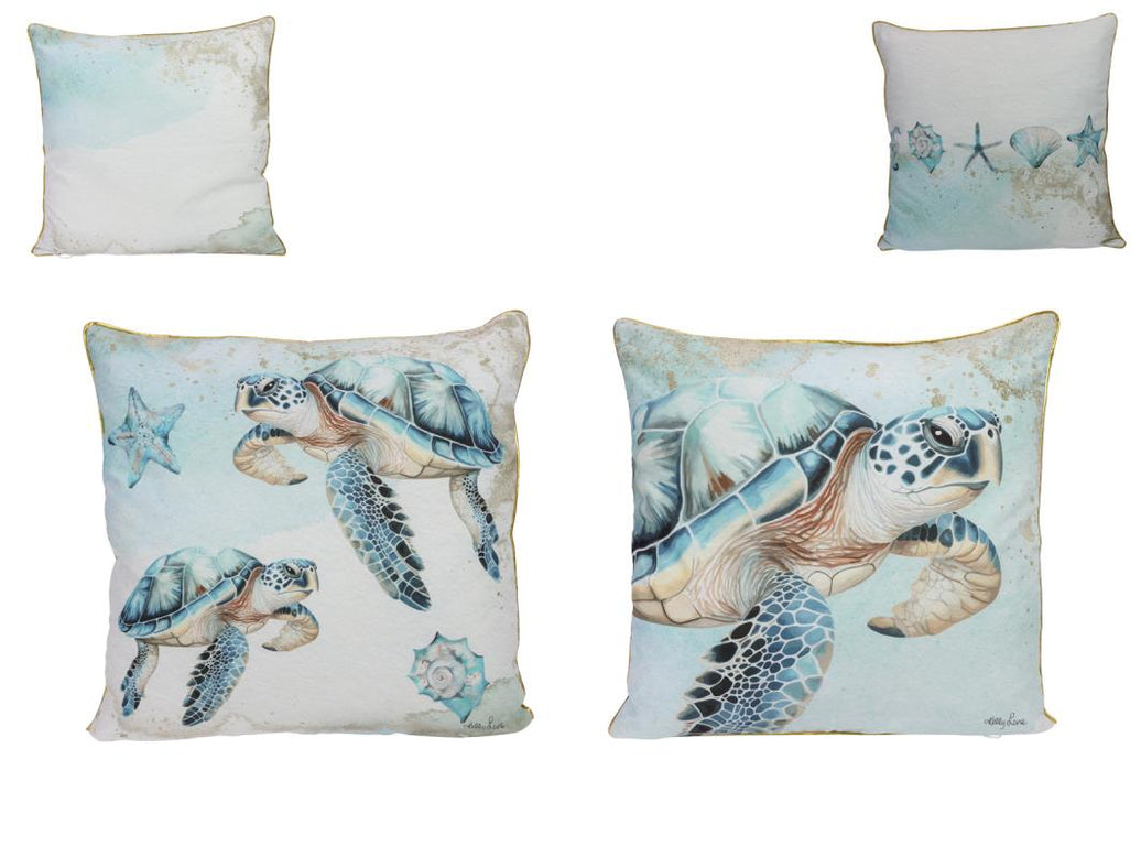Turtle Coastal Cushion D/Sided Kelly Lane – 45 × 45cm
