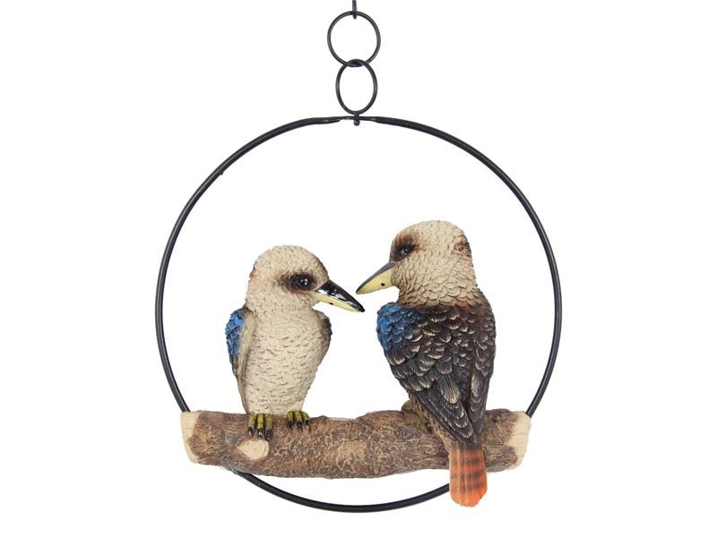 Twin Kookaburras in Ring – 20cm