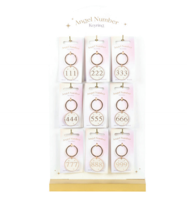 Angel Number Metal Keyrings