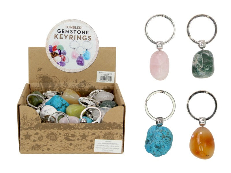Tumbled Gemstone Keyring – 3 × 4cm