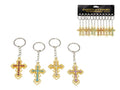 Gold Cross Key Ring 4 Assorted