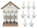 Heart Key Ring on Display. House 8 Assorted – 4cm