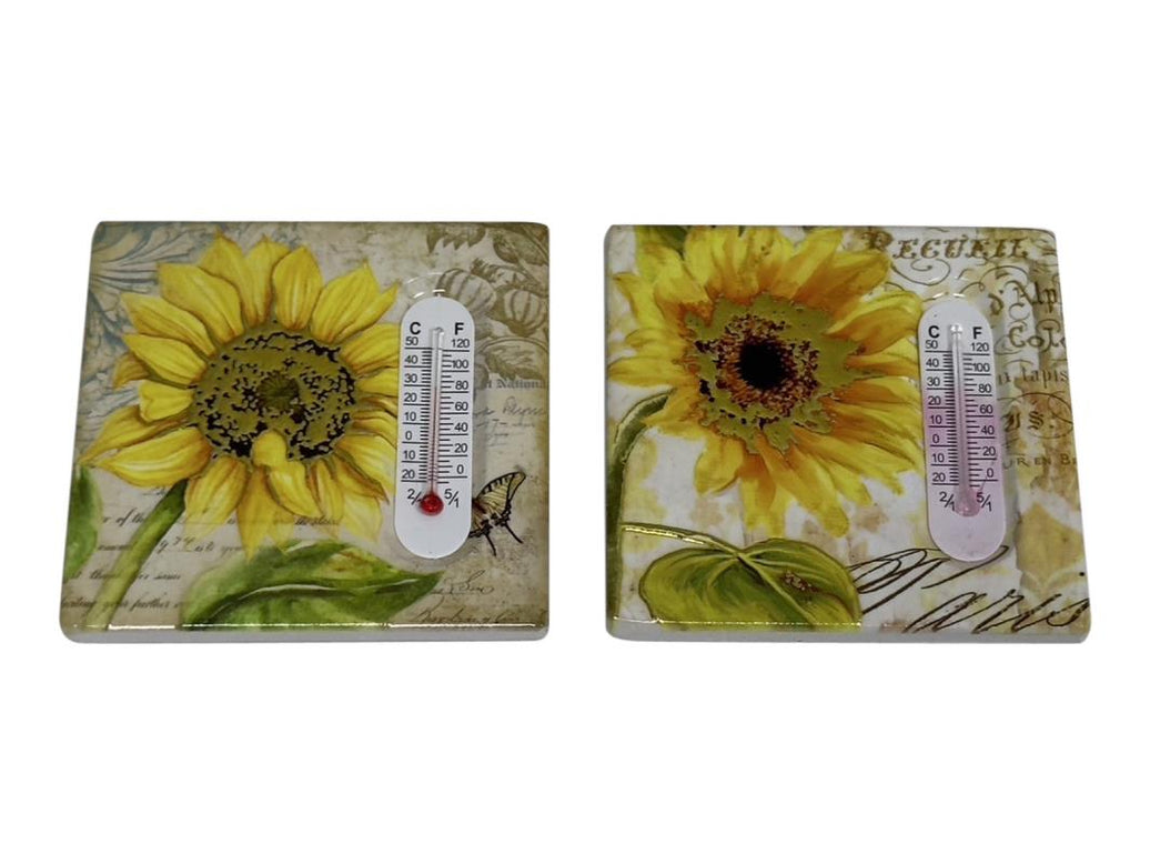 Sunflower Magnet with Thermometer – 7.5 × 7.5cm