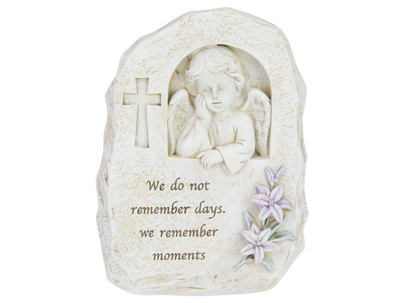 Memorial Cherub with Flowers – 17cm