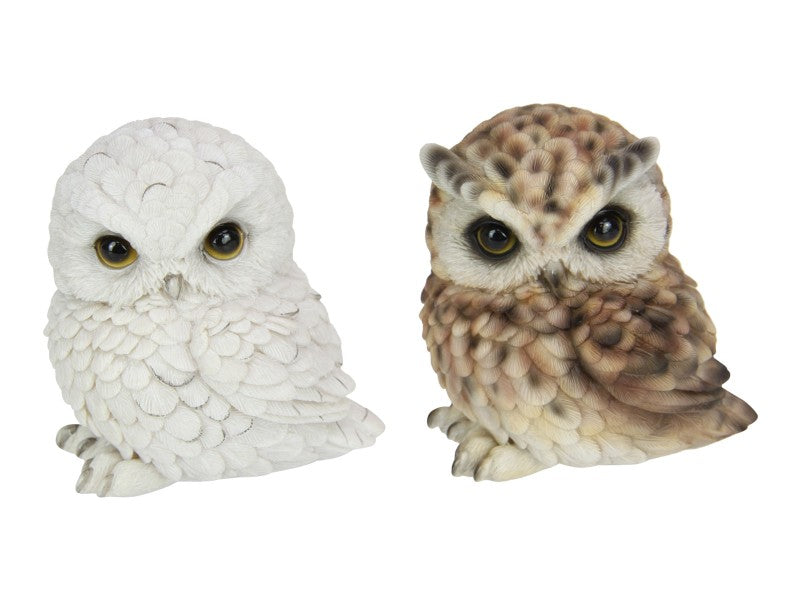 Cute Sitting White Owl – 12cm