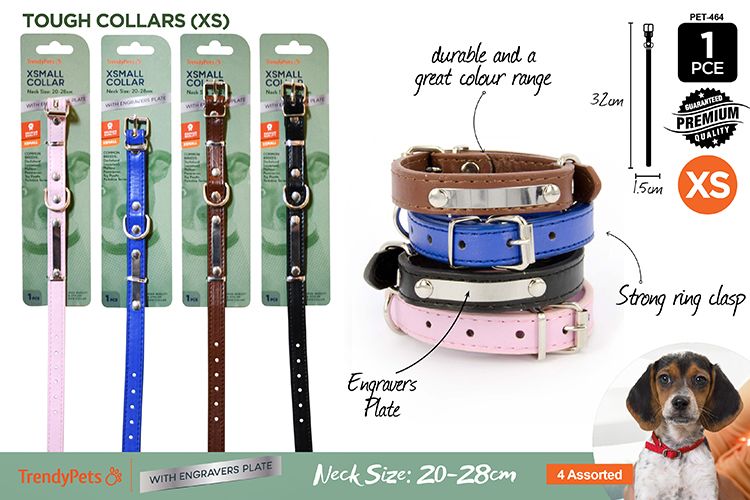 1 Piece PU Dog Collar, Small, 4 Colours - 1.5 × 32 cm