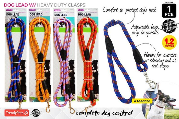 1 Piece Rope Dog Lead 4 Assorted Col - 1.5 × 120 cm
