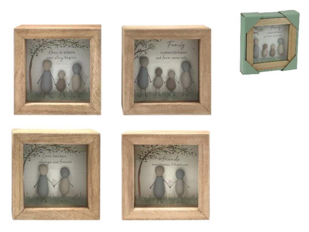Plaque with Stone People in Gift Box – 12cm
