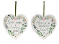 Heart Plaque with Love And Home – 15cm