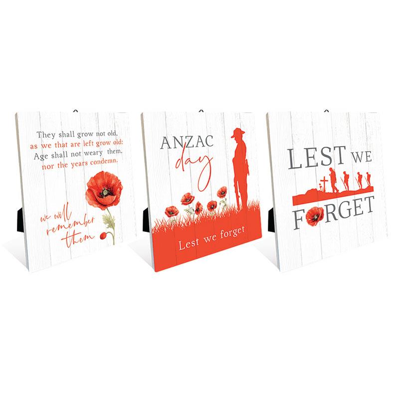 Anzac Day Sentiment Plaque – 12 × 14cm