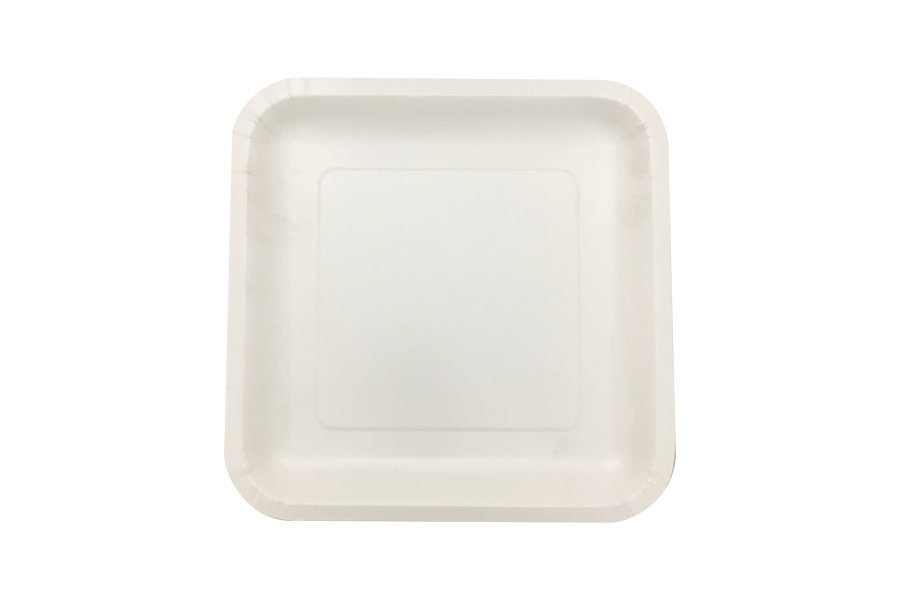 FSC Square White Paper Plate - 230mm - 15 Pack