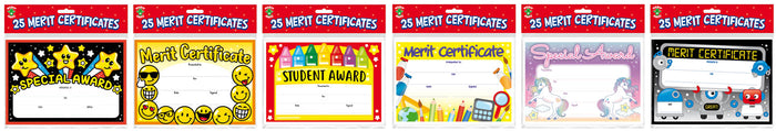 Certificates 20 Pack Merit 6 Assorted paper craft product photo