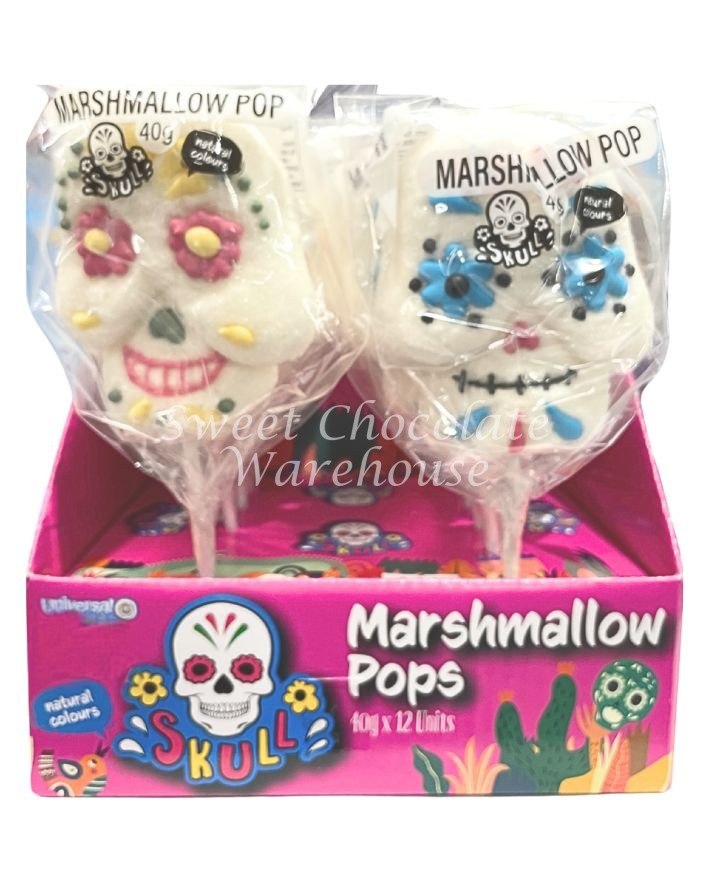 Halloween skull-shaped marshmallow pop 40g