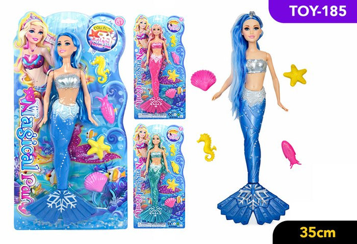 1 Piece Mermaid Doll (bendable) - 35 cm