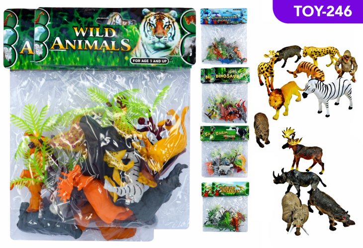 7 Piece Animals Farm Sea Jungle Dino Insect