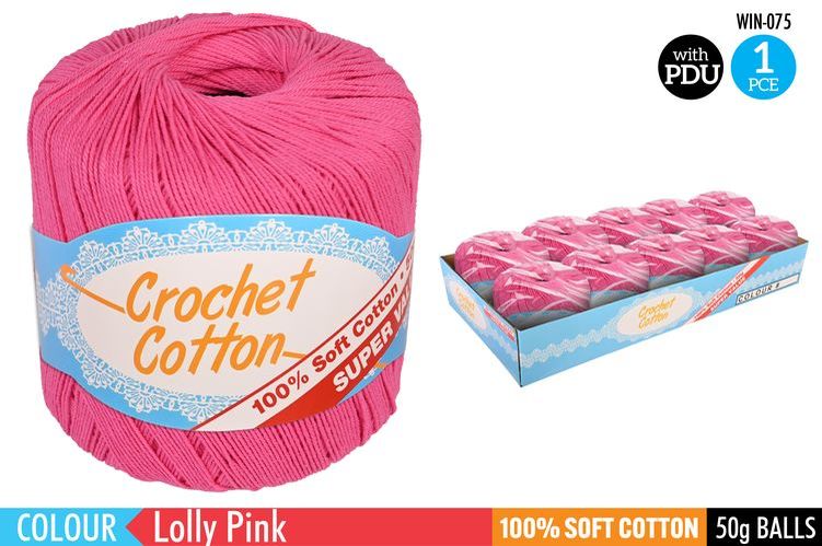 1 Piece Crochet Cotton Lolly Pink - 50 g