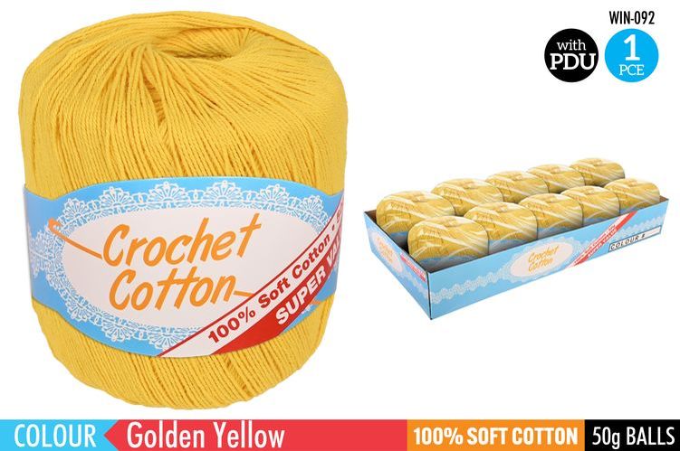 1 Piece Crochet Cotton Golden Yellow - 50 g