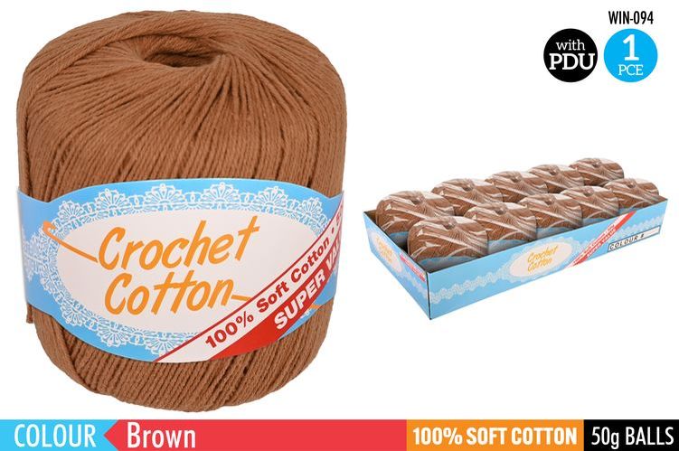 1 Piece Crochet Cotton Brown - 50 g