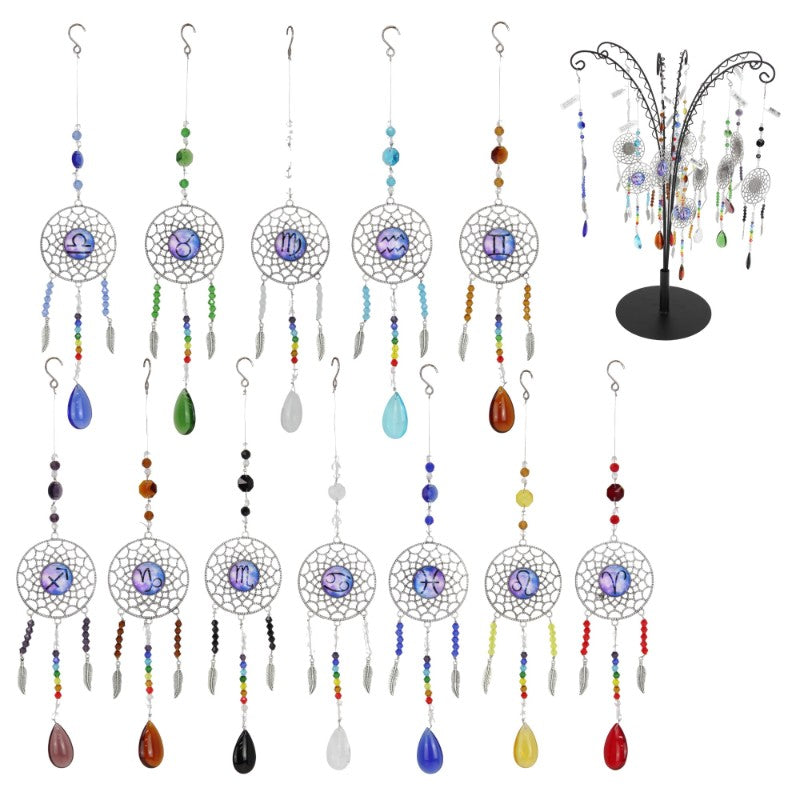 Zodiac Suncatcher with Coloured Beads 12 Assorted