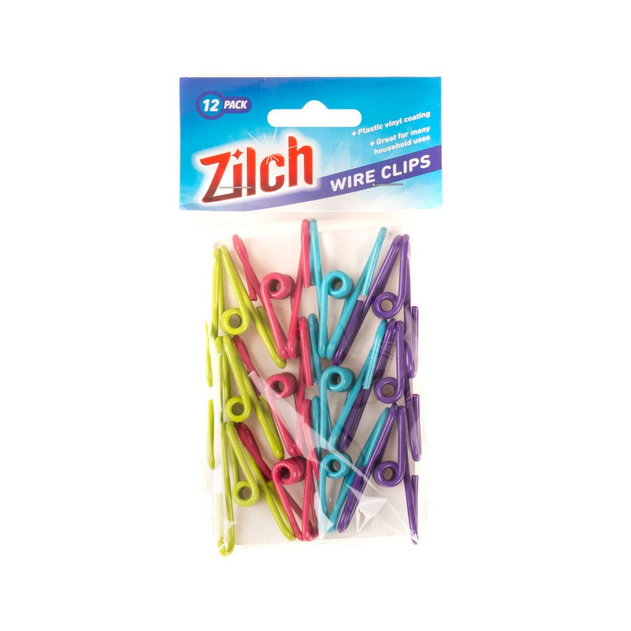 Wire Clips 12 Pack Assorted Colours - Hardware product at Price Busters Variety