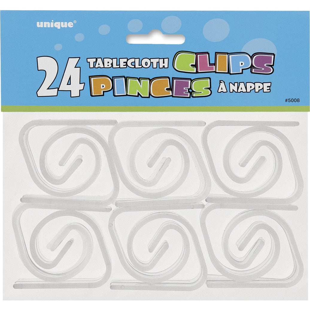 24 Clear Tablecover Clips