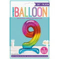 30in pkg Rainbow Fl Stnd Num Blln-9