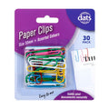Clip Paper 50mm 30 Pack Mixed Colours PVC Coating - Stationery product at Price Busters Variety
