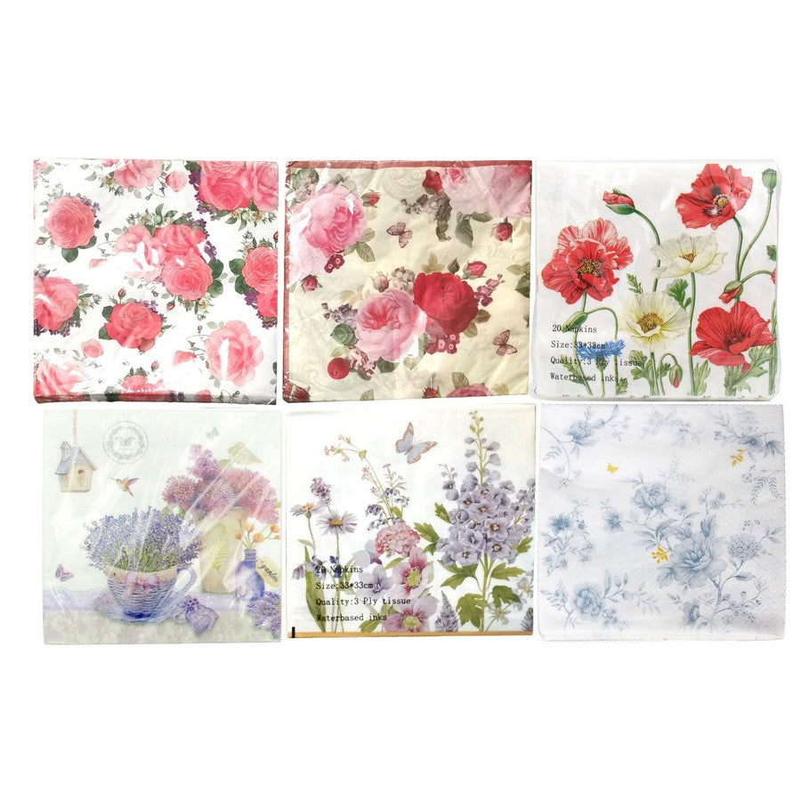 6/A Floral Napkins 20/pk 33x33cm