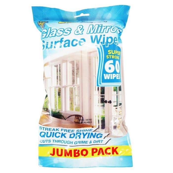 Wipes Glass & Mirror Pack 60 product photo - Price Busters Variety