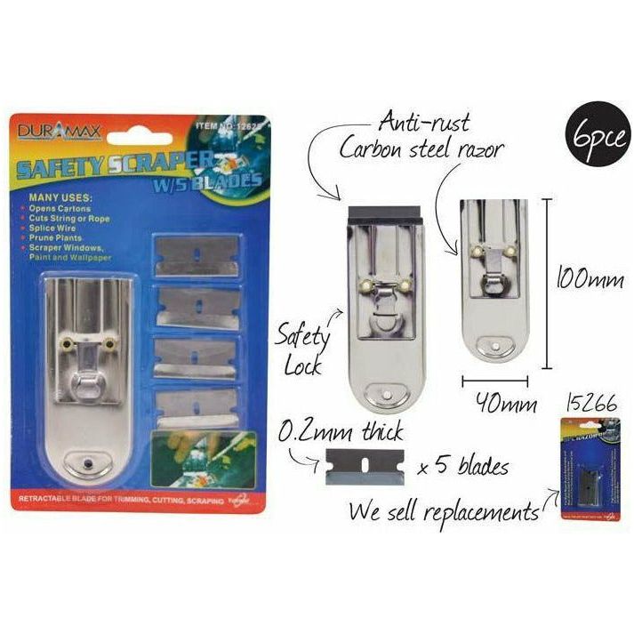 6pce Retractable SafetyScraper w/5Blades