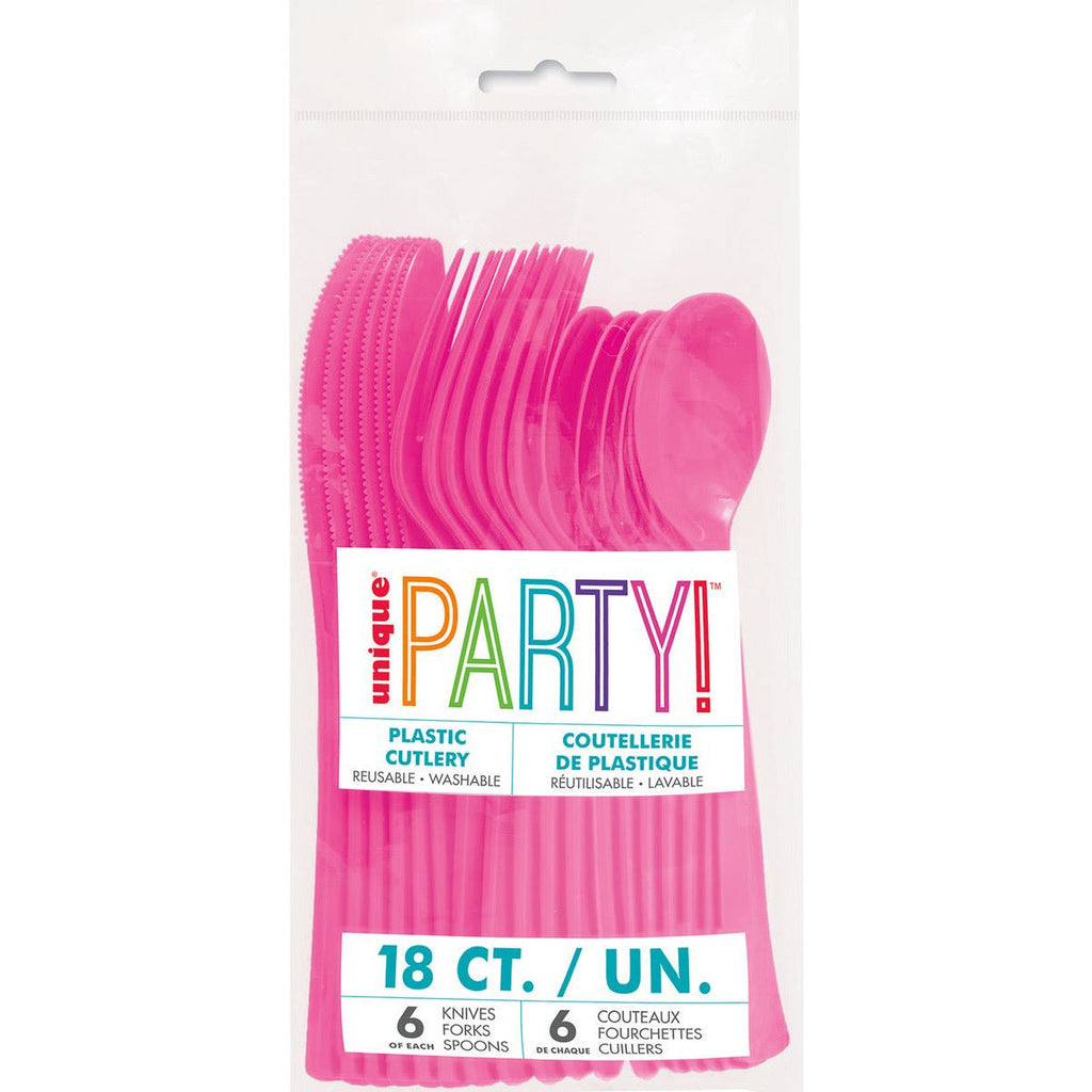 Hot Pink 18 Asstd Cutlery