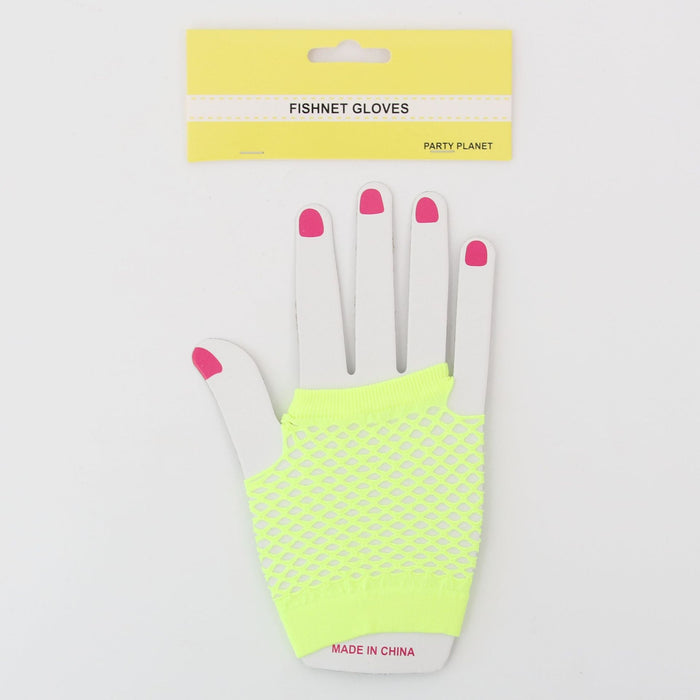 Costume Fishnet Gloves - Yellow - product image