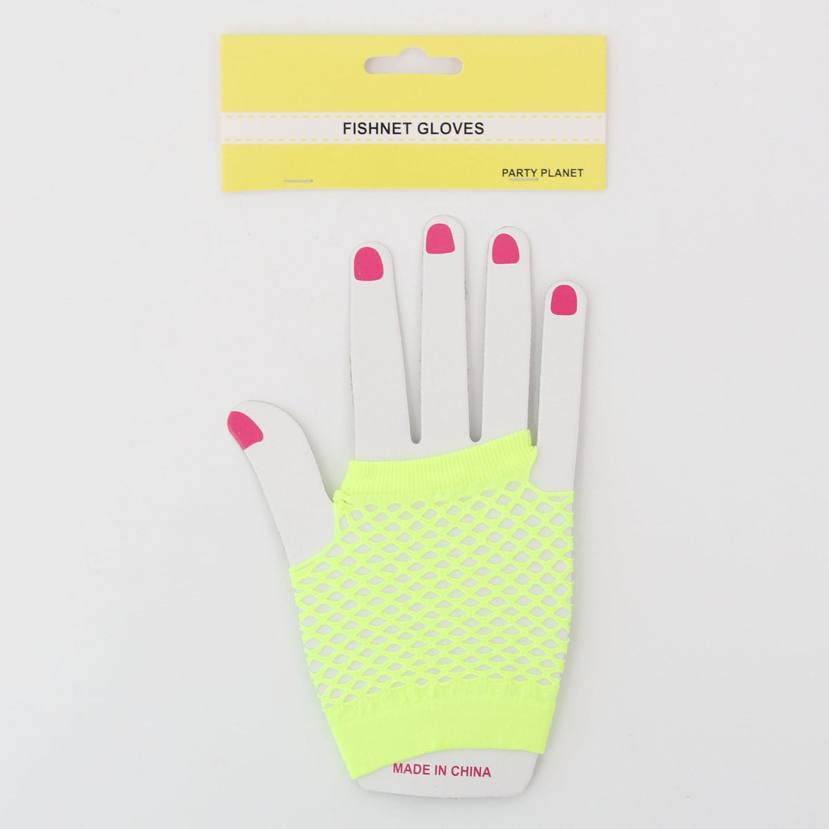 Costume Fishnet Gloves - Yellow - product image