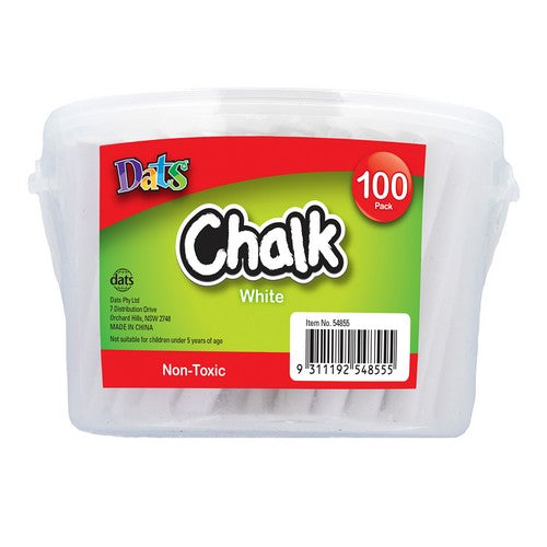 Chalk White 100 Pack in Bucket - Stationery product at Price Busters Variety