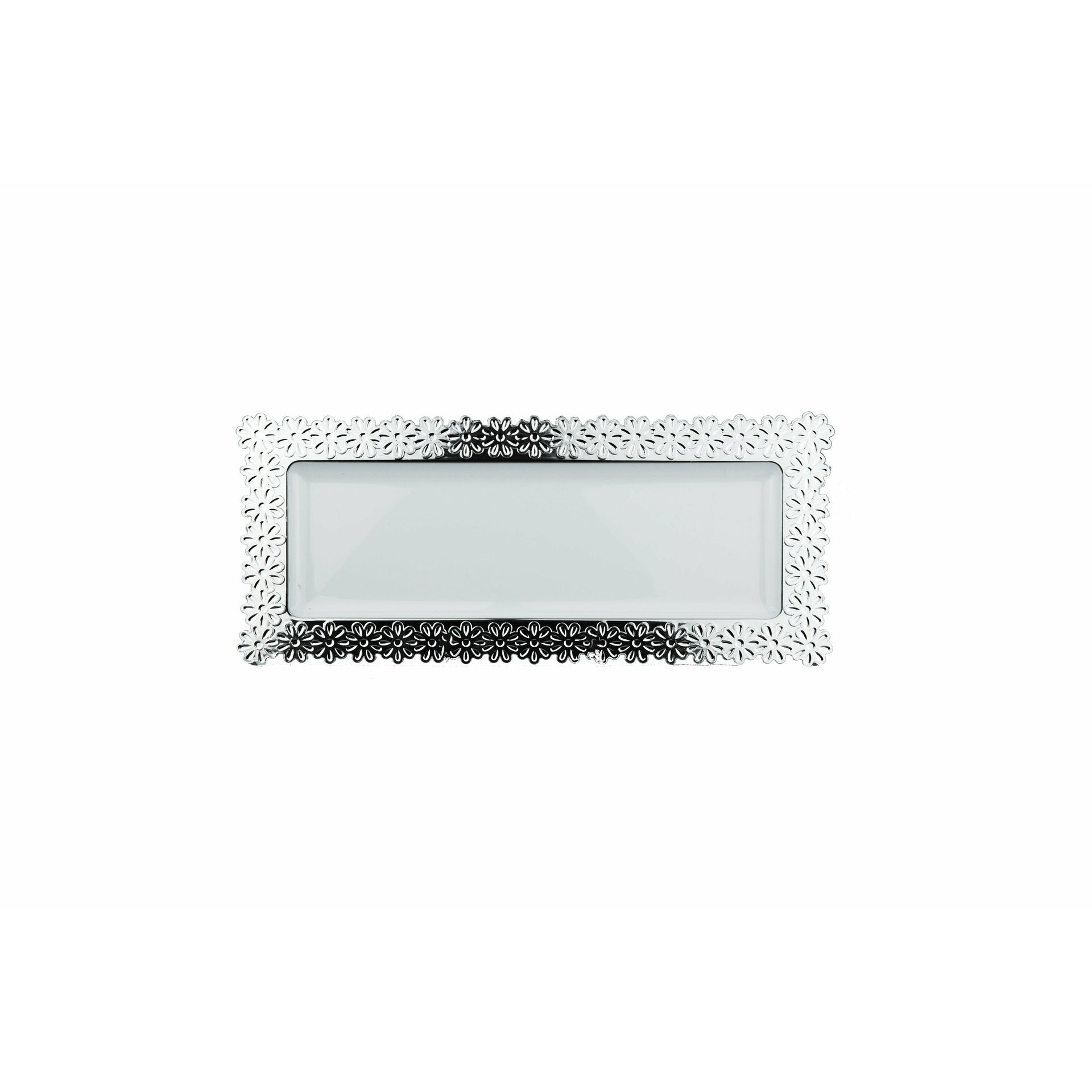 400mm x 222mm Heavy Duty Serving Platter With Silver Rim Pk1