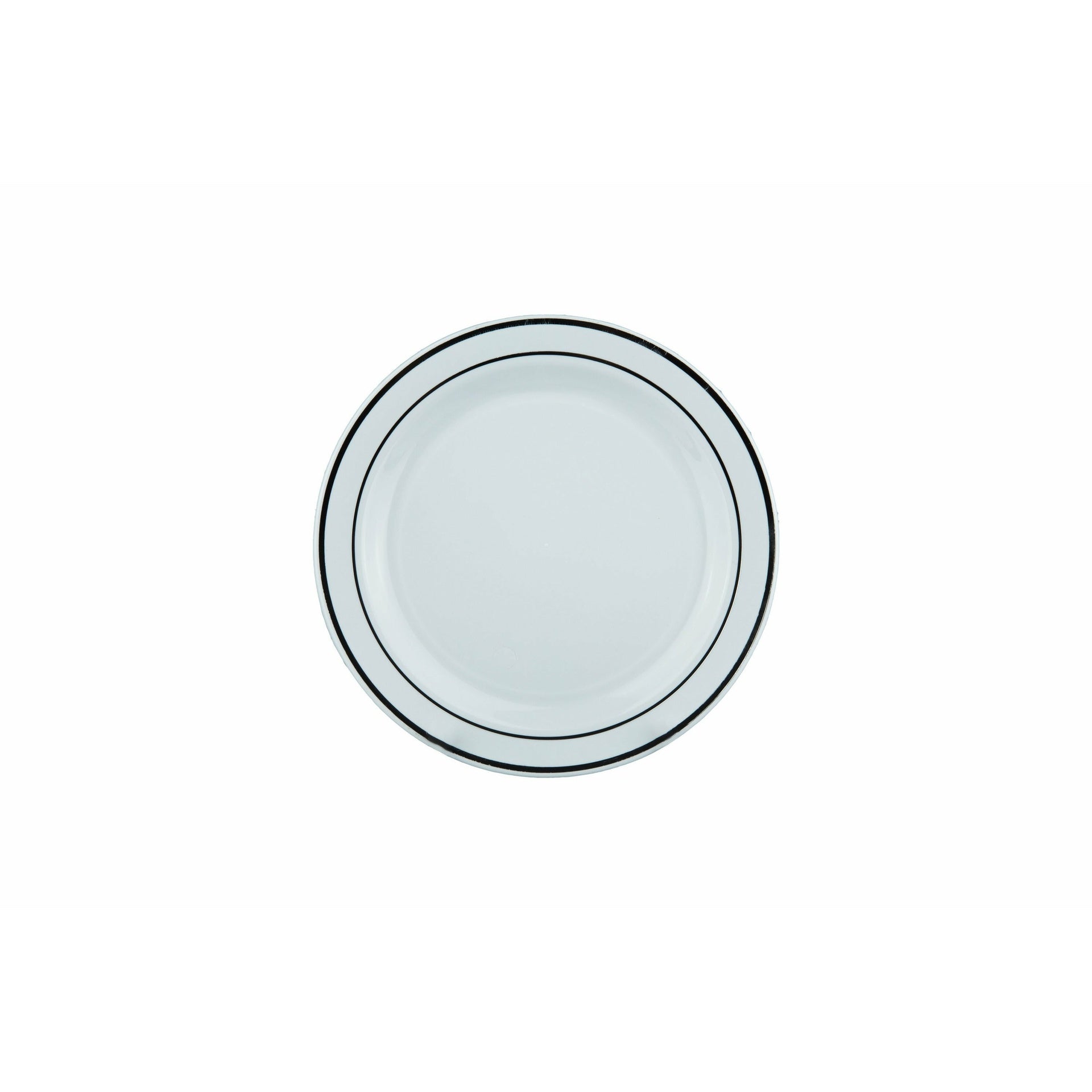 Deluxe Plate Silver Rim 19cm 6pk