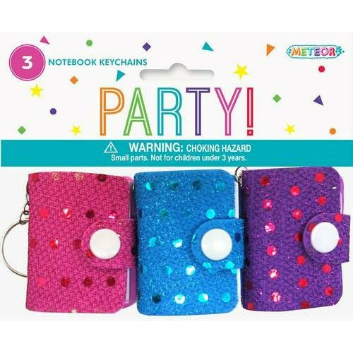 3 Sequin Notebook Keychains