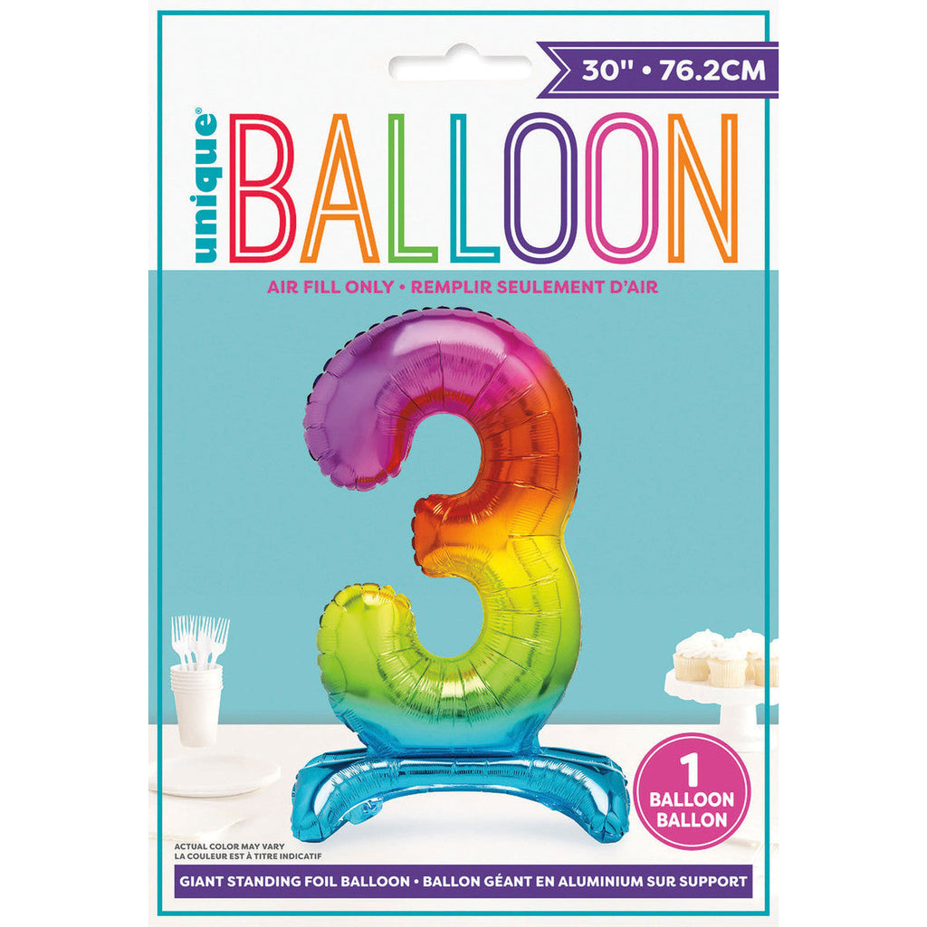 30in pkg Rainbow Fl Stnd Num Blln-3