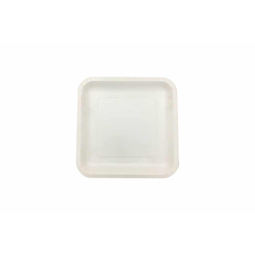 180mm FSC Square White Paper Plate Pk15