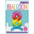 30in pkg Rainbow Fl Stnd Num Blln-8