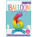 30in pkg Rainbow Fl Stnd Num Blln-6