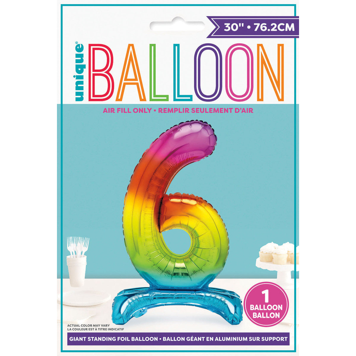 30in pkg Rainbow Fl Stnd Num Blln-6