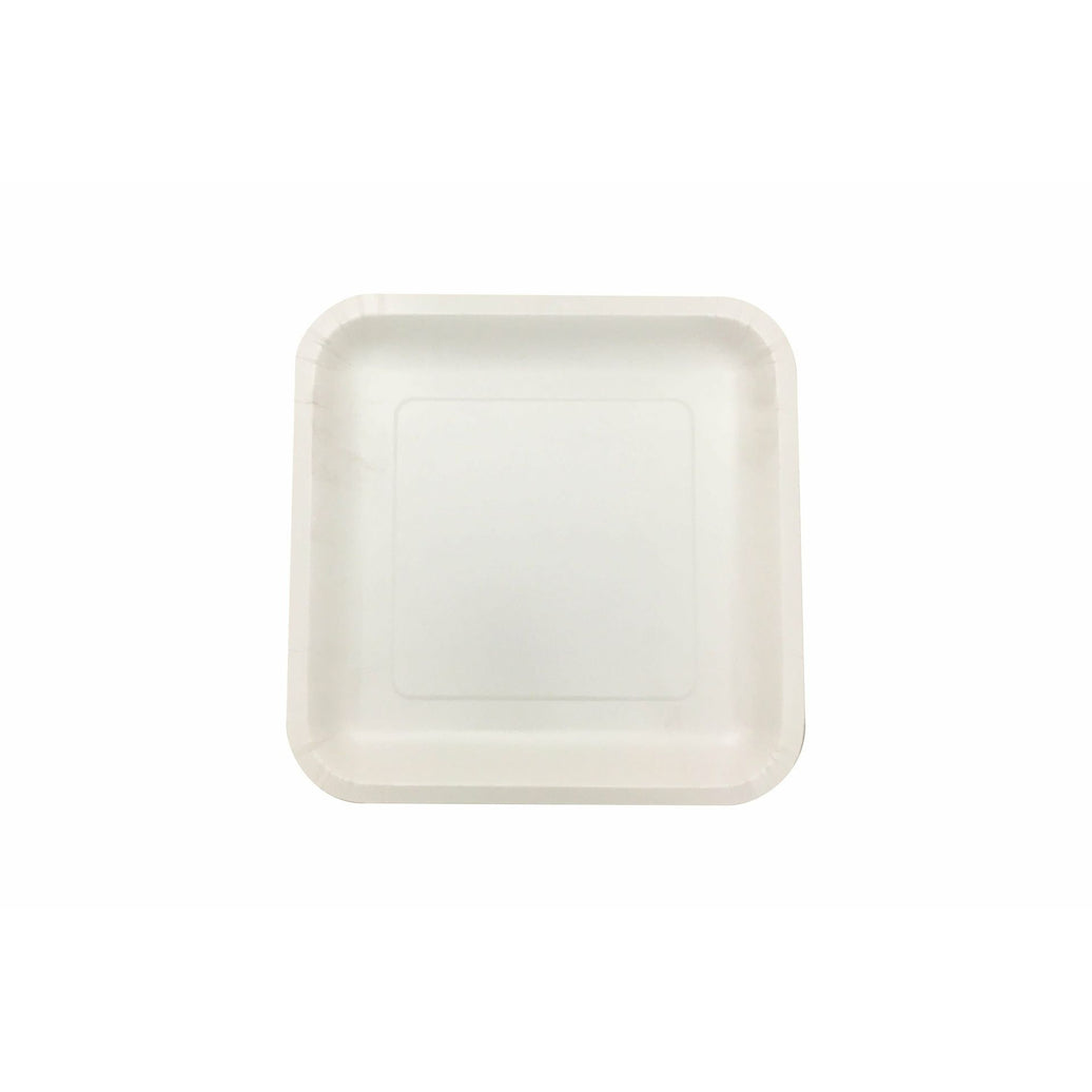 230mm FSC Square White Paper Plate Pk15